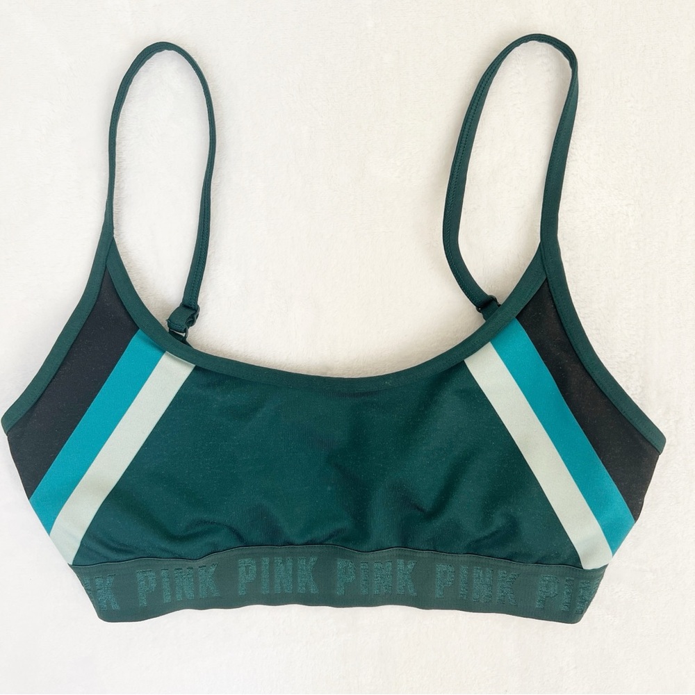 PINK Victoria's Secret Green Sports Bra Medium Ultimate Lightly-Lined Gym